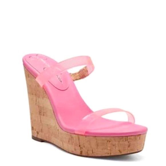 Pink Wedge Sandals - Picture 3 of 5